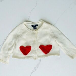 Baby Gap Heart Cardigan  6–12 Months 100% Cotton Knit Sweater